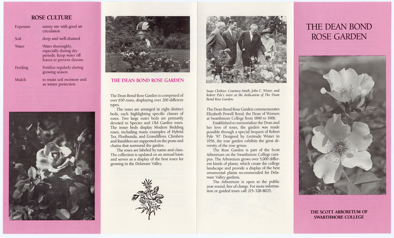 Dean Bond Rose Garden Pamphlet Side 1